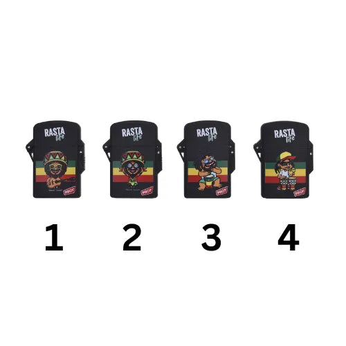 Sturmfeuerzeug Rasta life mit Jetflame-HHCFriends