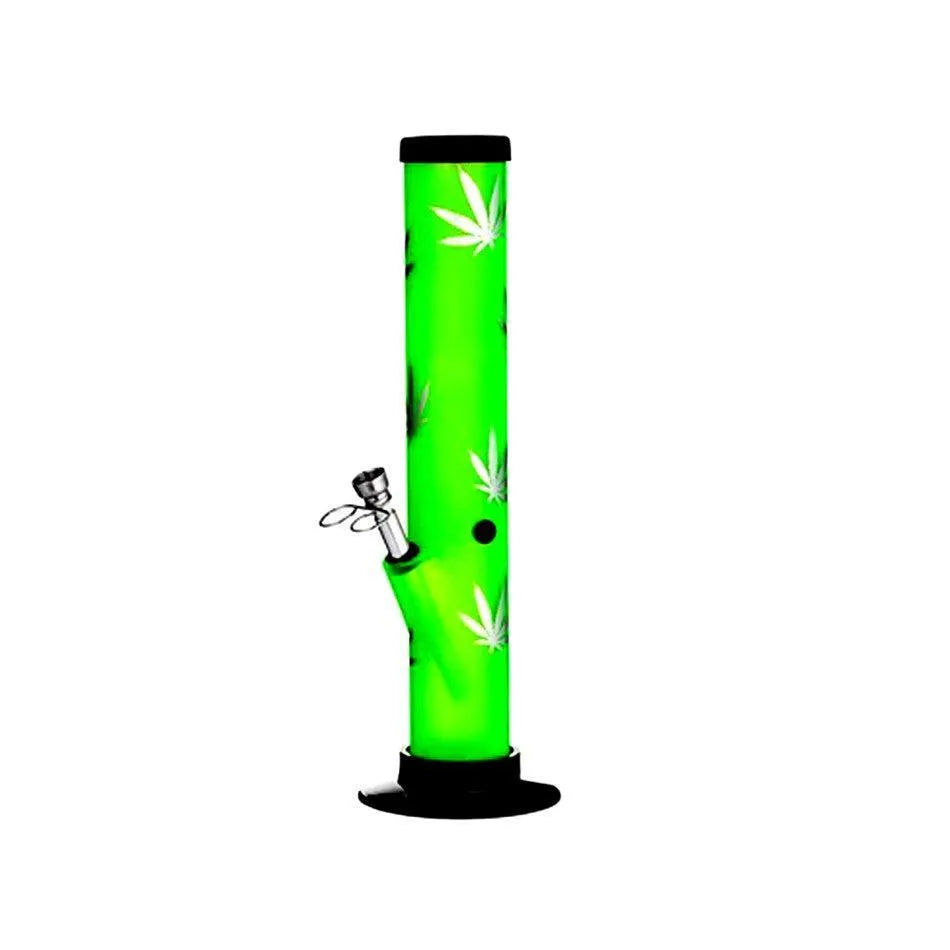 Acrylbong Grün mit Hanfblatt H: 33cm-HHCFriends