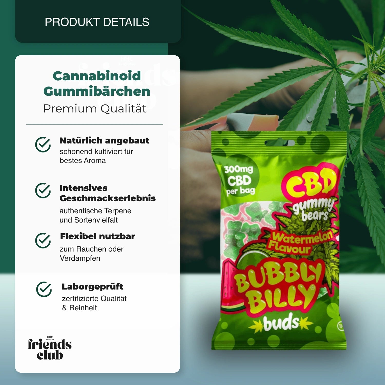 CBD Aroma Gummies Wassermelone 10Stk 300mg-HHCFriends