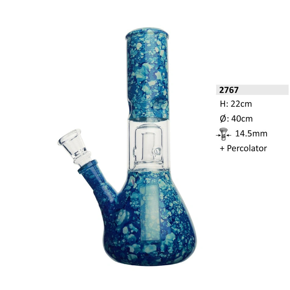 Glasbong mit Perkolator H: 22cm Schliff: 14,5mm Ø: 40mm